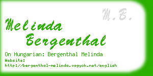 melinda bergenthal business card